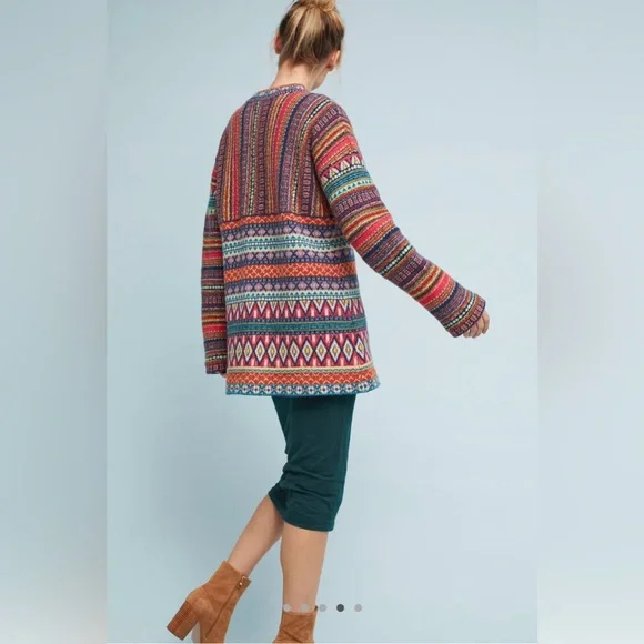Anthropologie Moth Livia Intarsia Cardigan - Picture 9 of 11